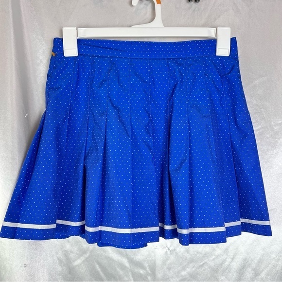 Vintage Tail Blue Polka Dot Pleated Mini Skirt – Size 12, Classic Tennis Style - Picture 1 of 5